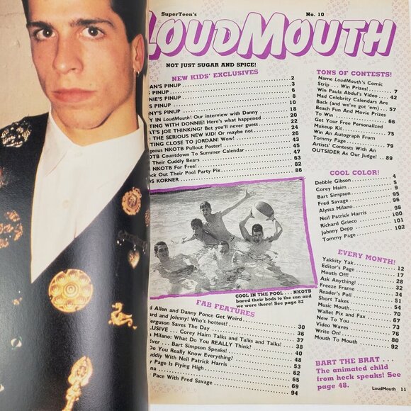 New Kids on Block Super Teen's Loud Mouth Magazine NKOTB 1990 Wear Unread Stock - Picture 5 of 13